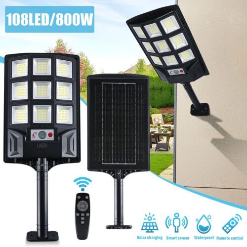 800W Solar Street Light with Motion Sensor - Smart & Powerful Illumination